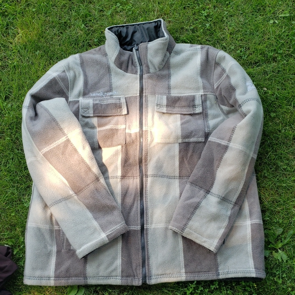 ZeroXposur Gray and Cream Lightweight Shirt Jacket
